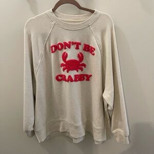 Aerie Cream Sweatshirt with Red Graphic